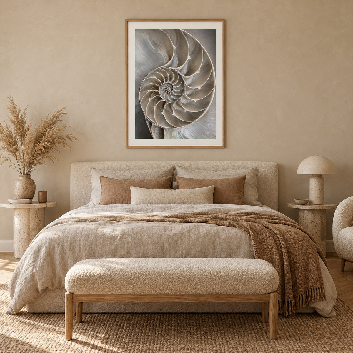 Spiral Shell – Gerahmter skandinavischer Kunstdruck